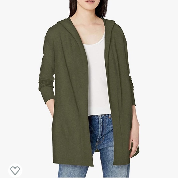 Hooded sweatshirt material cardigan - Picture 1 of 7